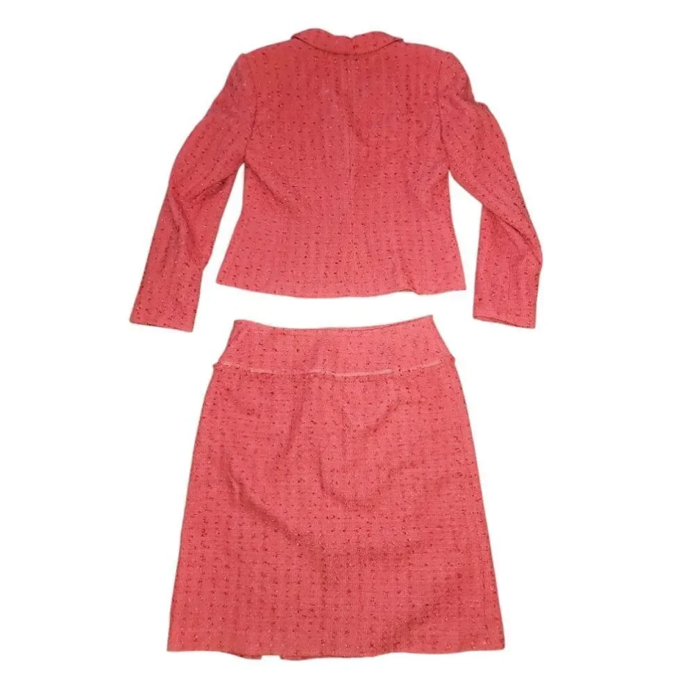 John Meyer of Norwich Vintage 1960s Pink Swiss Dot Skirt Suit‎ Size 10 - Picture 3 of 9